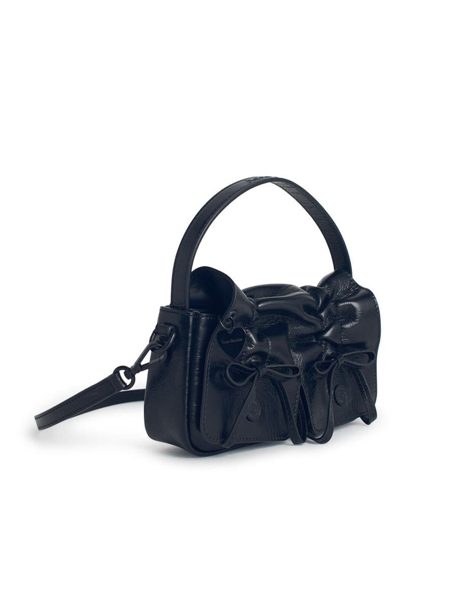 Acne Studios – Mikro-Multipocket-Tasche mit mehreren Taschen aus schwarzem Leder