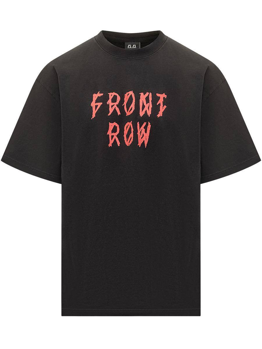 M44 Label Group – Schwarzes Oversize-T-Shirt „44 Label Group“ mit Front Row-Print