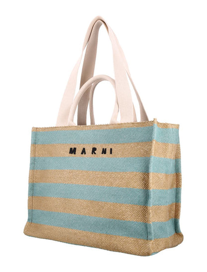 Marni – Mittelgroße Tragetasche mit Raffia-Effekt
