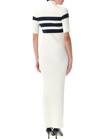 Jean Paul Gaultier – Gestreiftes langes Strickkleid