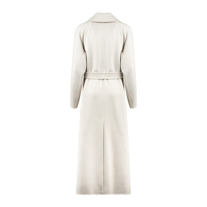 Max Mara – Langer Morgenmantel aus elfenbeinfarbener Wolle