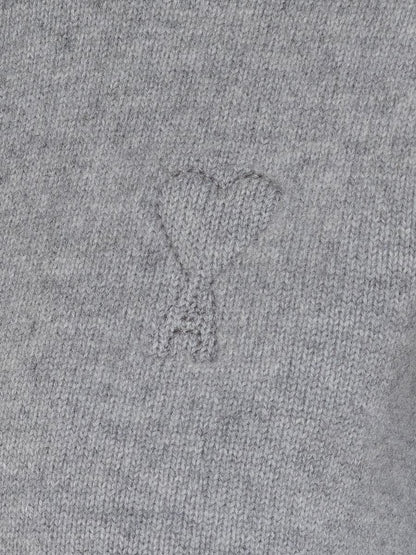 AMI Paris AMI Paris Grauer Cardigan mit Logo