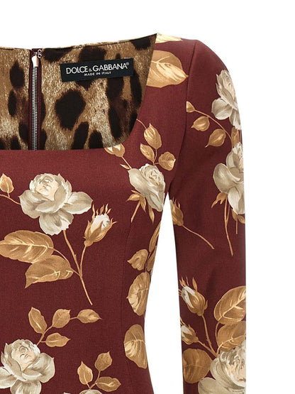Dolce &amp; Gabbana Kleid mit Rosenprint