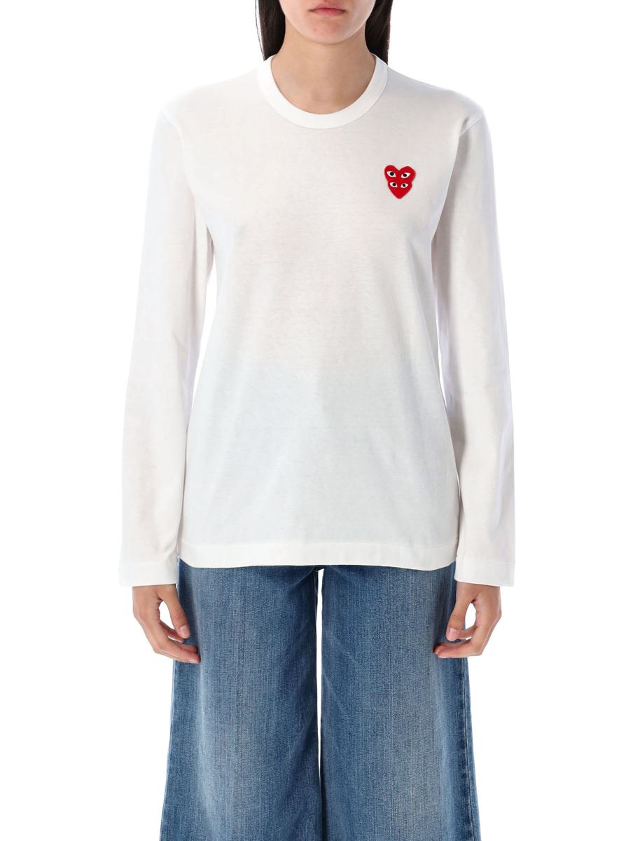 Comme Des Garçons Play Double Heart L/S T-Shirt