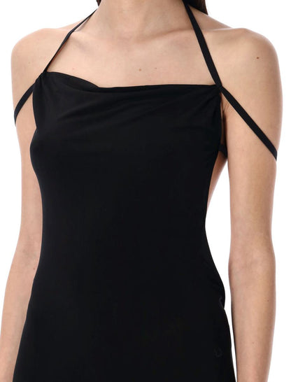 Marine Serre – Langes, drapiertes Jerseykleid
