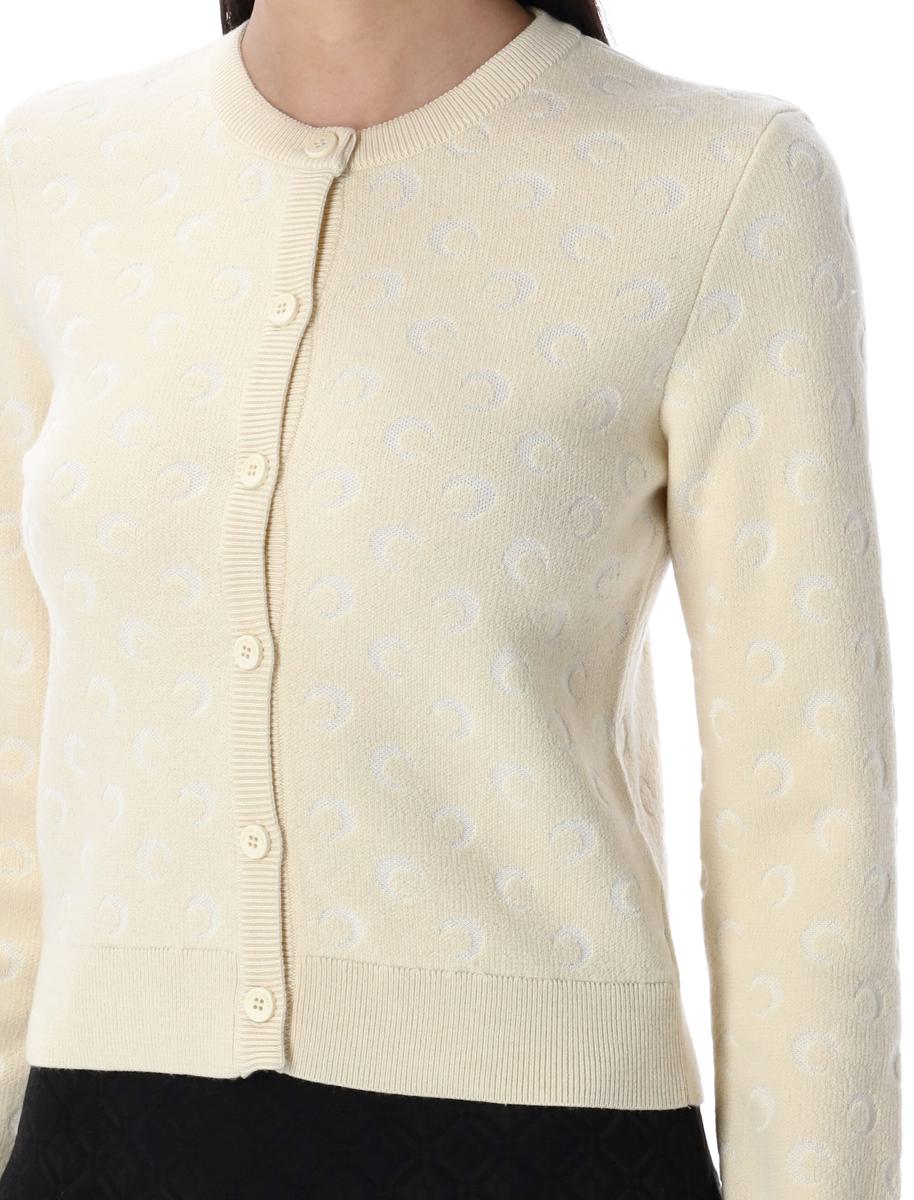 Marine Serre Moon – Figurbetonte Strickjacke aus Jacquard-Strick