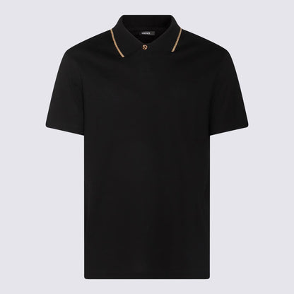 Versace Poloshirt aus schwarzer Baumwolle