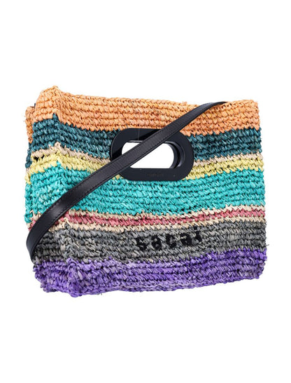 Sacai Raffia Mini-Tasche