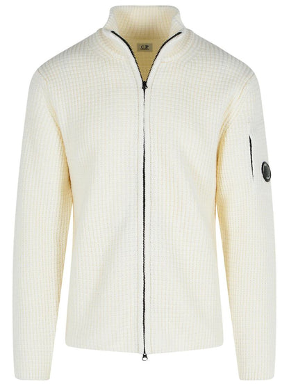 CP Company – Elfenbeinfarbener Pullover aus Wollmischung