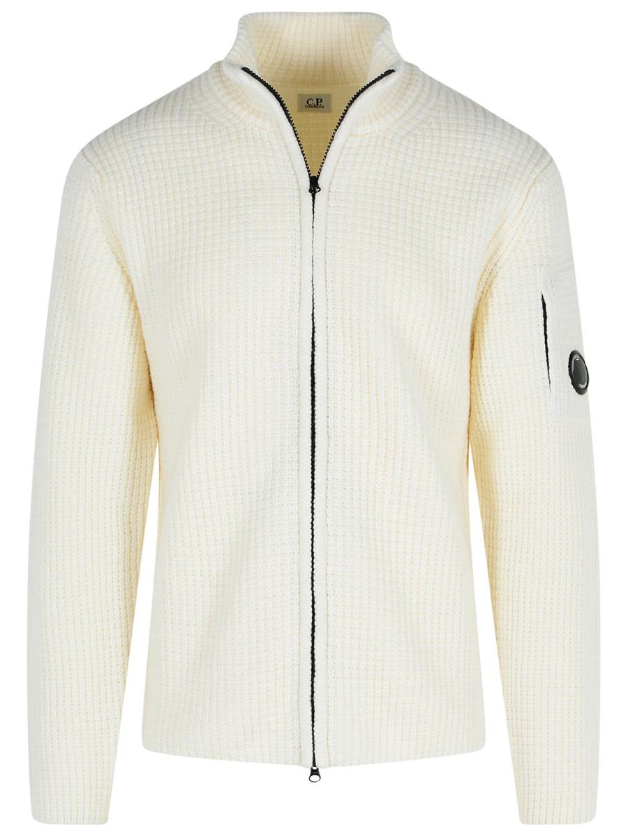 CP Company – Elfenbeinfarbener Pullover aus Wollmischung