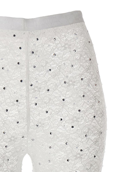 Alessandra Rich Leggings mit Strassspitze
