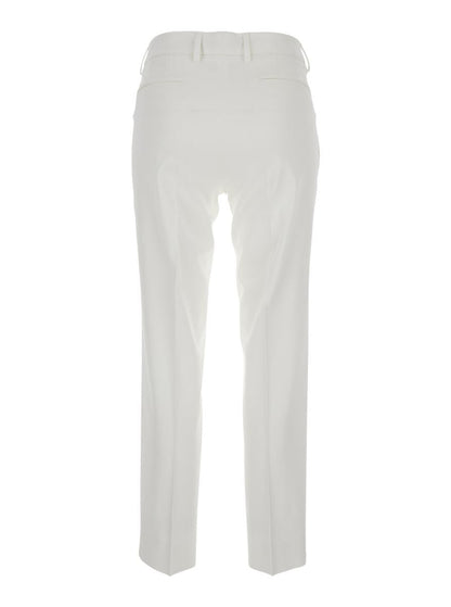 Weiße Hose „New York“ mit Gürtelschlaufen aus Viskose-Stretch für Damen