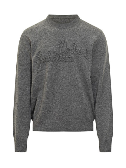 Dolce &amp; Gabbana – Grauer Pullover mit Dolce &amp; Gabbana-Logo