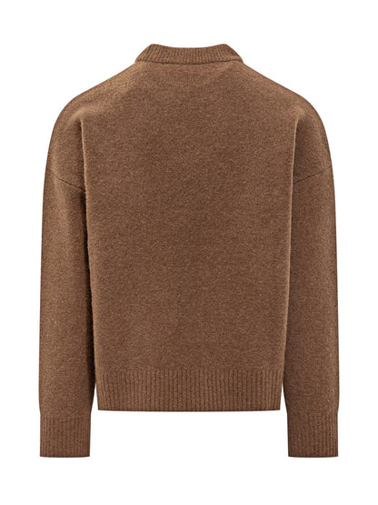 AMI Paris Wollpullover mit Rundhalsausschnitt und Logo Ami Alexandre Mattiussi