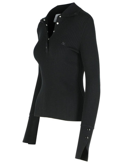 Courrèges – Schwarzer Pullover aus Polyestermischung