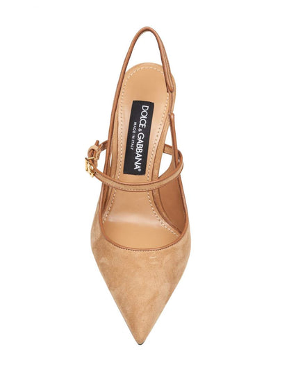 Dolce &amp; Gabbana Slingbacks aus Wildleder und Nappa