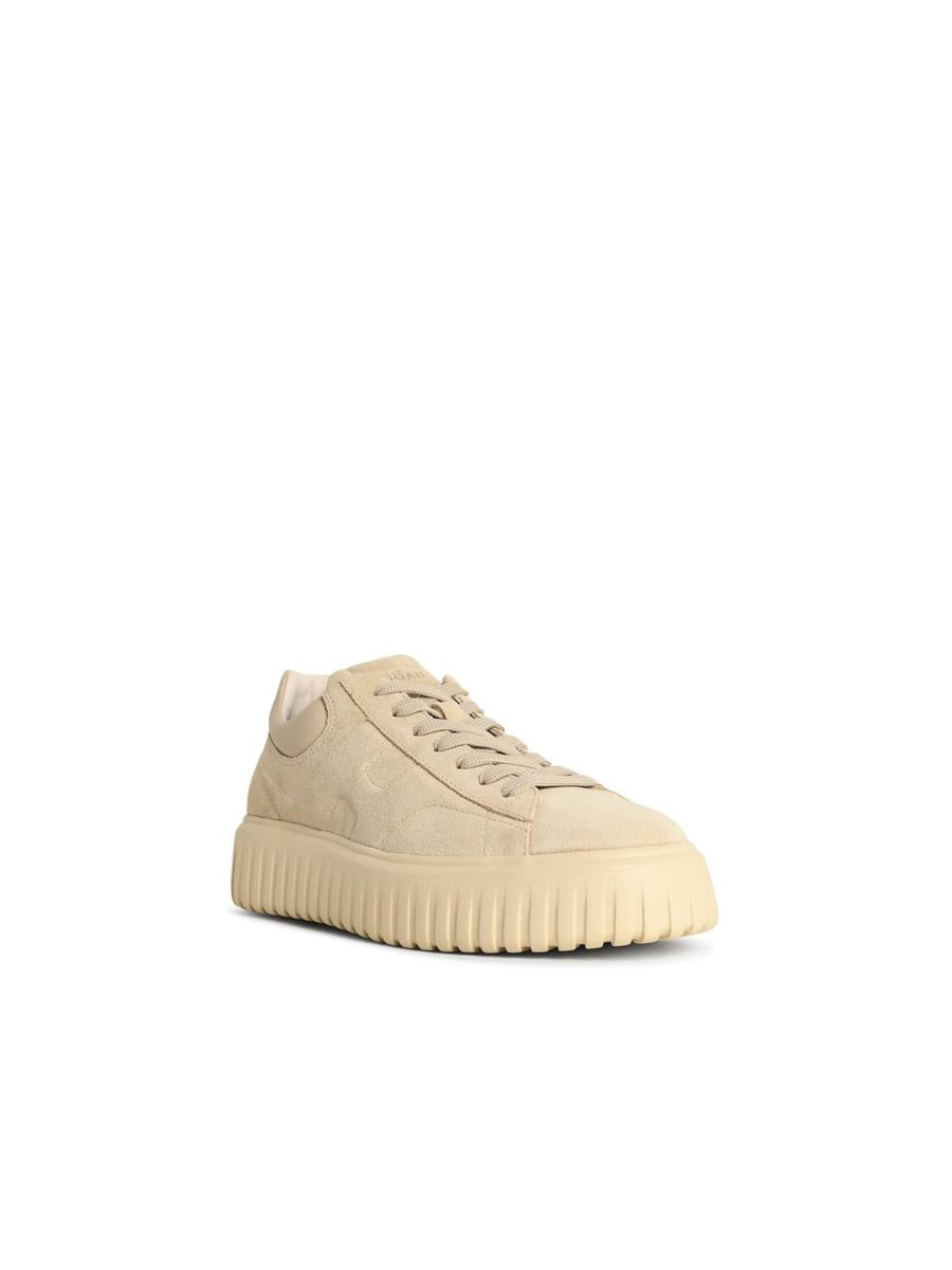 Hogan – Beige Wildleder-Sneaker mit „H-Streifen“