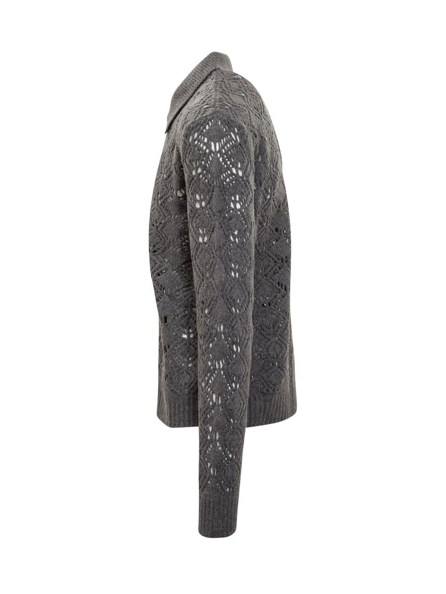 Jil Sander Jil Sander Graue bestickte Strickjacke