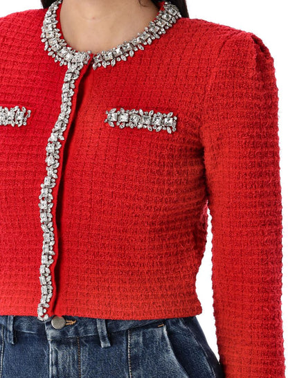 Self-Portrait – Strukturierte Strickjacke