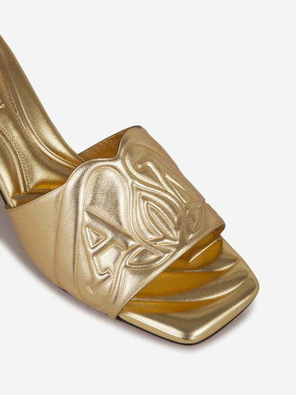 Alexander McQueen Logo-Ledersandalen