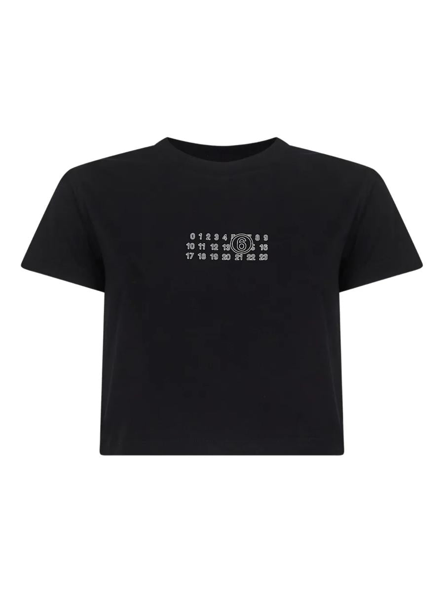 MM6 Maison Margiela – Kurzes T-Shirt mit Zahlengrafiken