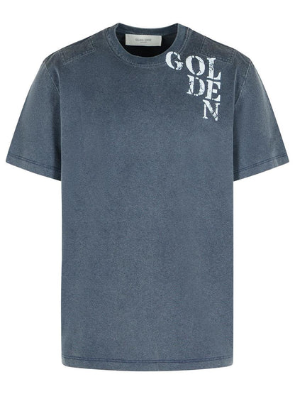 Blaues Baumwoll-T-Shirt von Golden Goose