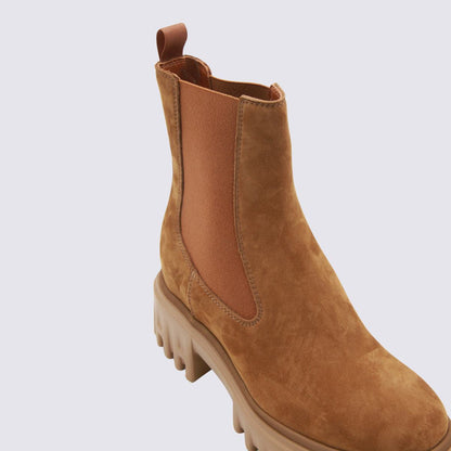 Braune Lederstiefel von Hogan