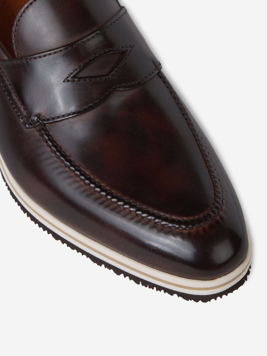 Bontoni – Loafer aus Leder mit Kontrastsohle