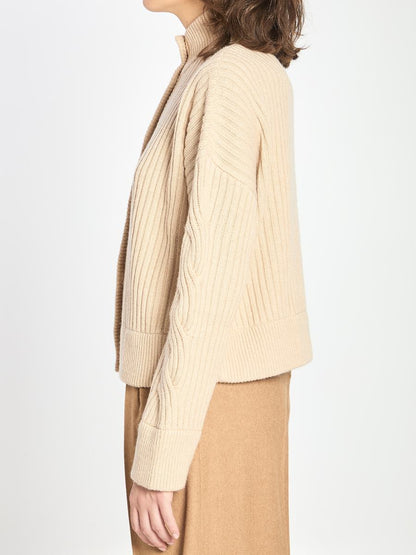 Gerippter Cardigan aus Wolle und Kaschmir
