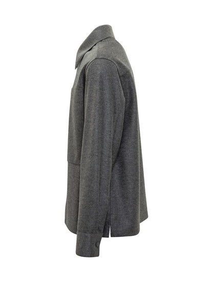 Jil Sander Jil Sander Graue Wolljacke mit Knöpfen