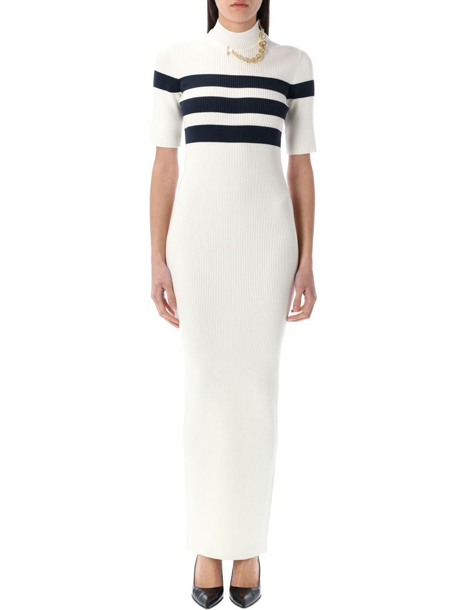 Jean Paul Gaultier – Gestreiftes langes Strickkleid