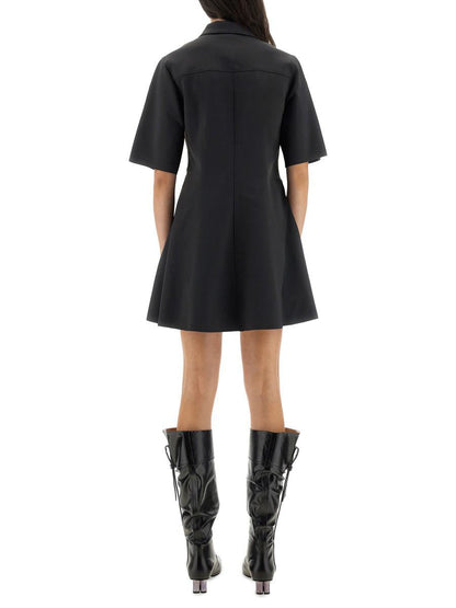 Ganni – Minikleid mit gewellten Knöpfen