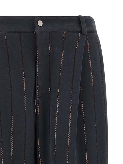 Brunello Cucinelli – Jogginghose mit „Dazzling Chalk Stripe Embroidery“