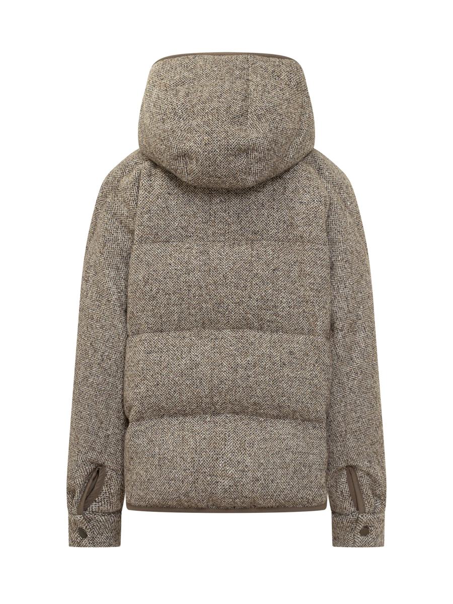Brunello Cucinelli Brunello Cucinelli Braune Daunenjacke mit Kapuze