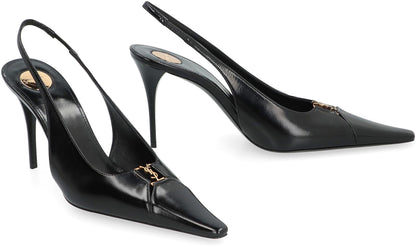 Saint Laurent Babylone Breteuil Slingback-Pumps aus Leder