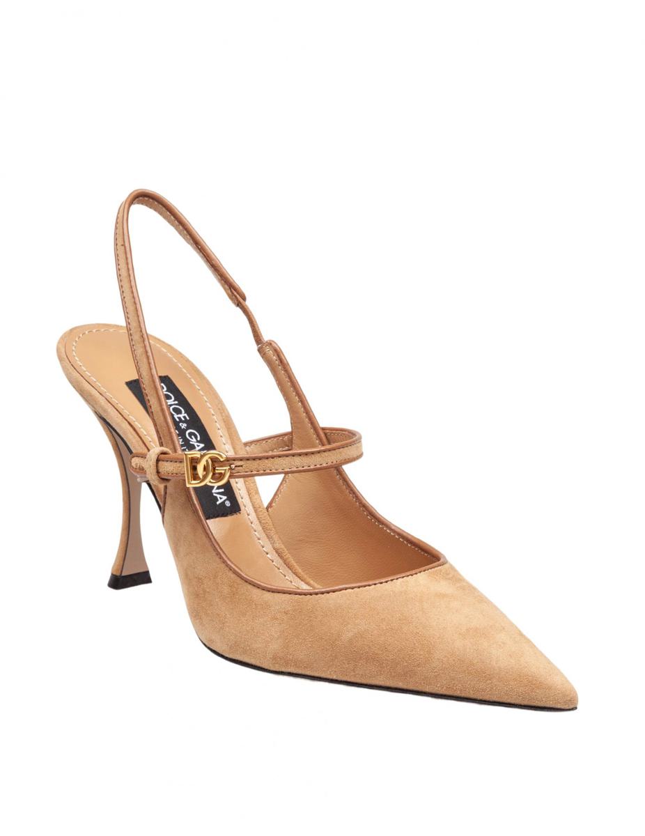 Dolce &amp; Gabbana Slingbacks aus Wildleder und Nappa