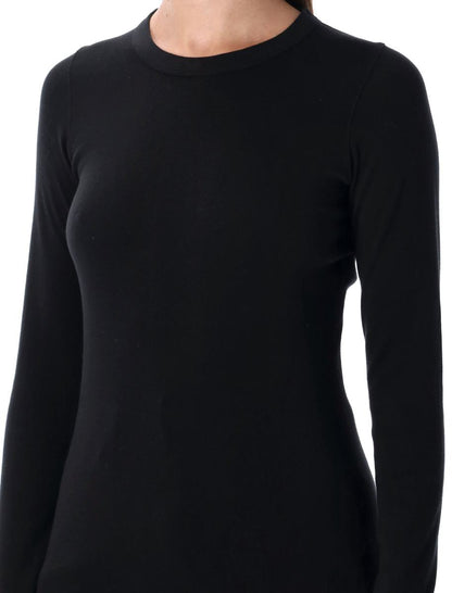 Rick Owens Drkshdw Schwarzes geripptes Langarmshirt