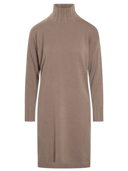Fabiana Filippi Fabiana Filippi Taupe gestricktes Rollkragenkleid