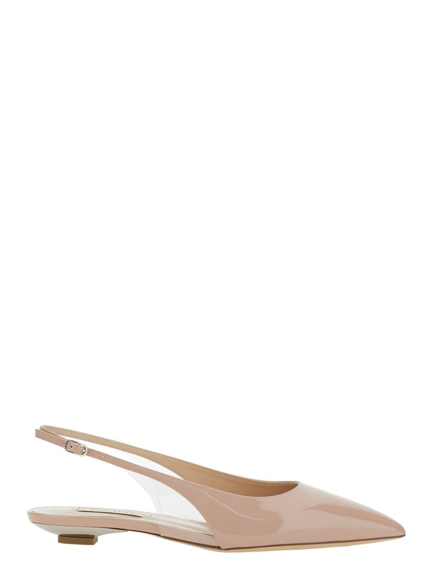 'Miniblade Tiffany' Beige Slingback-Ballerinas aus Lackleder für Damen
