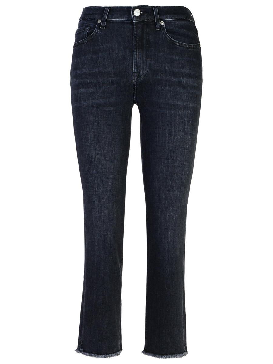 7 For All Mankind – Schwarze Jeans aus Baumwolle mit geradem Beinschnitt