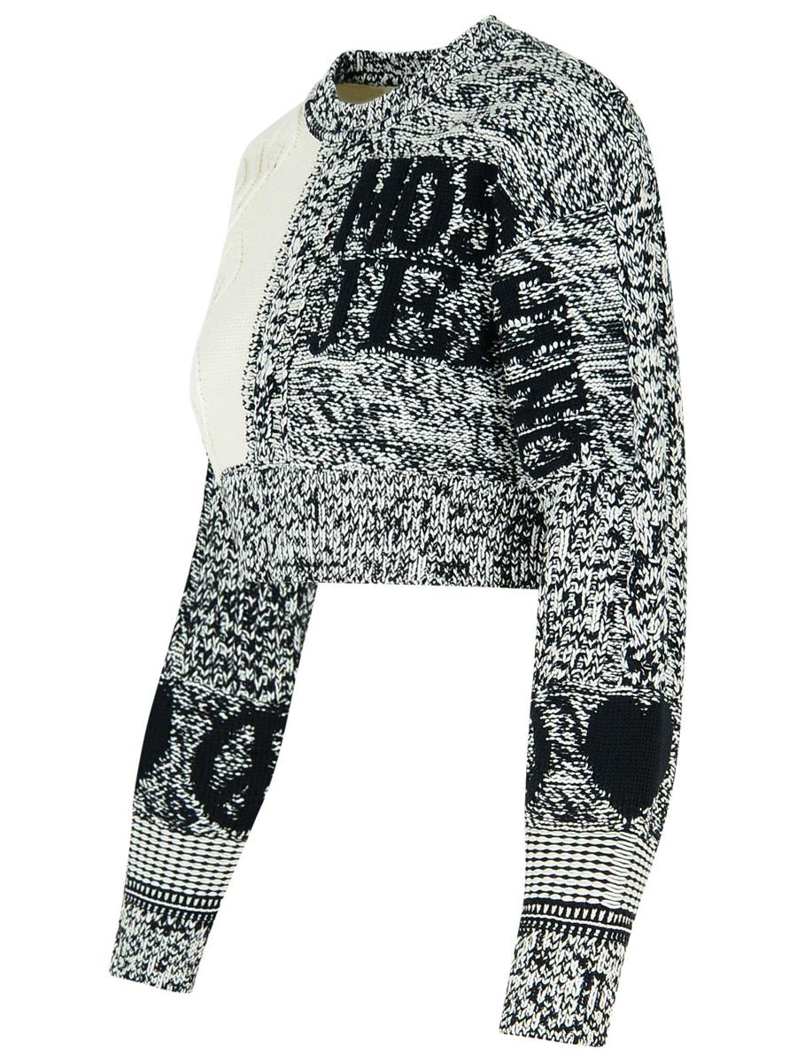 Moschino Jeans – Pullover „Patch“ aus weißer Baumwollmischung