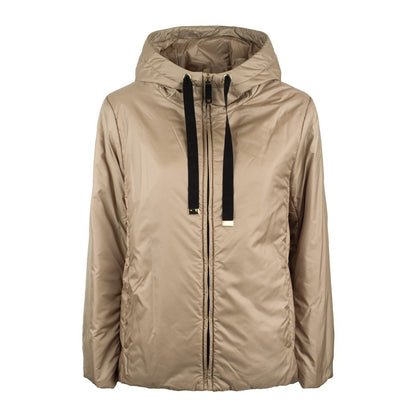 Max Mara Wattierte Jacke mit Kapuze aus tropfnassem Canvas