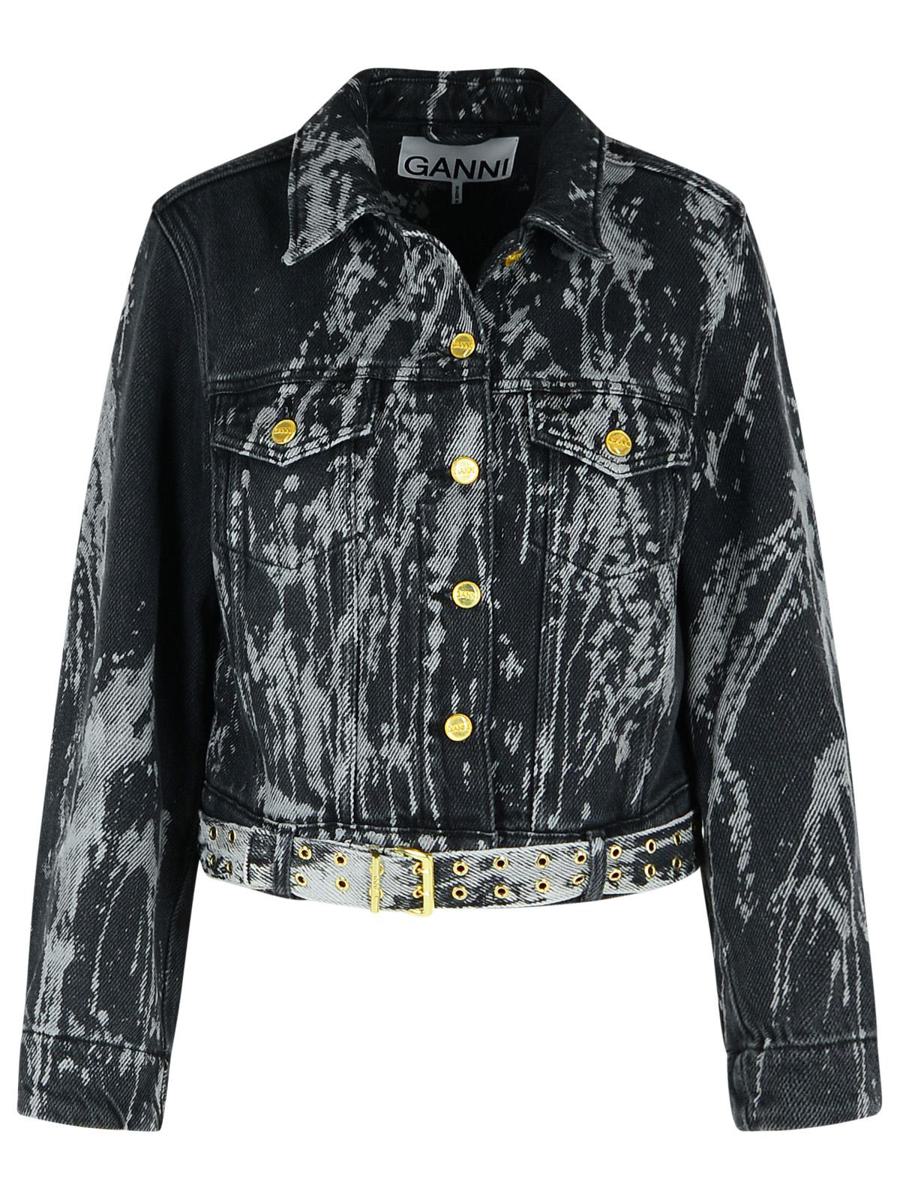 Schwarze Jeansjacke von Ganni