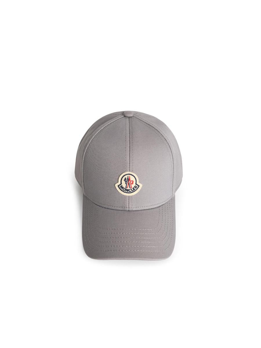 Moncler – Graue Baseballkappe aus Baumwolle