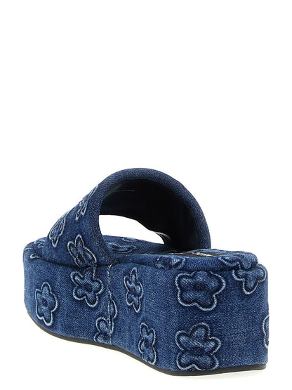 Marc Jacobs – The Puffy Daisy Denim Platform Sandal – Pantoletten