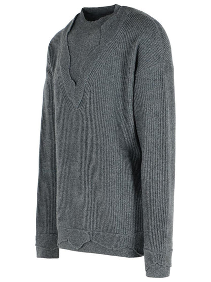Grauer Pullover aus Wollmischung von Laneus
