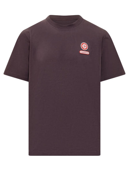 Casablanca – Braunes Casablanca-T-Shirt mit gesticktem Logo