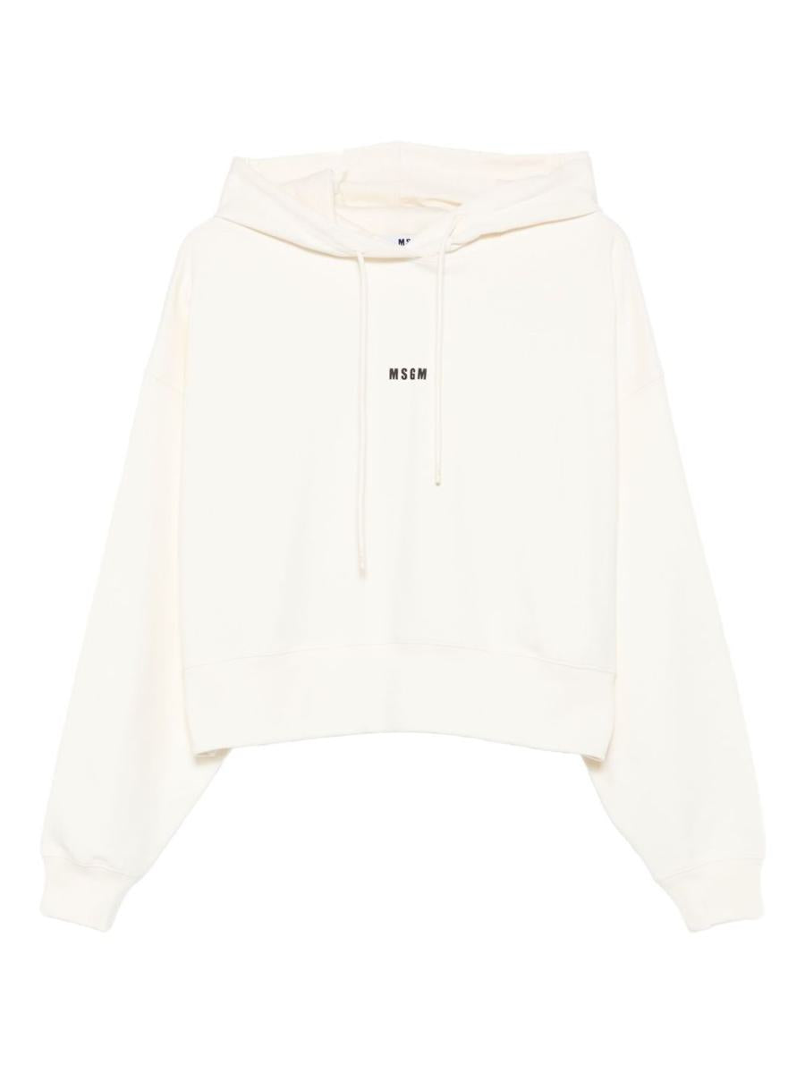 Msgm – Schwarzer Baumwoll-Hoodie mit Logo