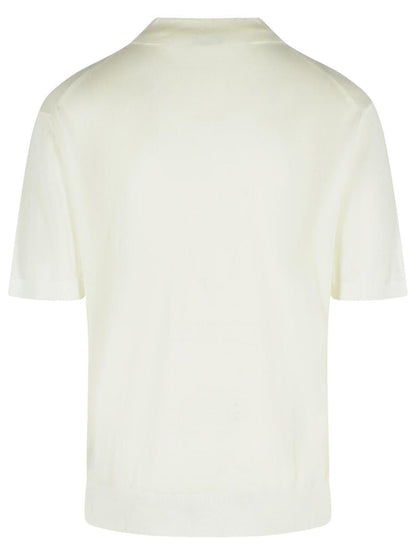 Laneus Poloshirt aus Lyocell in Creme