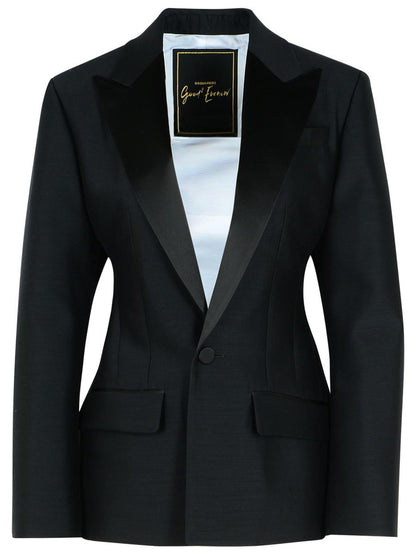 DSQUARED2 „Dan“ – Schwarzer Blazer aus Schurwollmischung